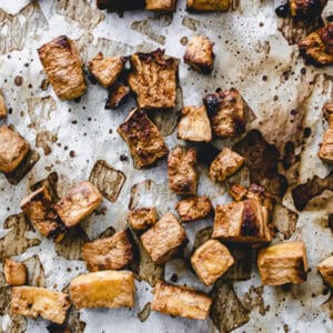 close up tray of tofu