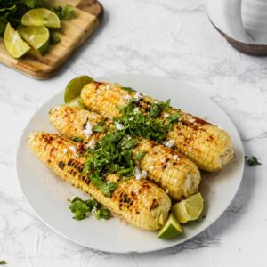 close up of grilled corn