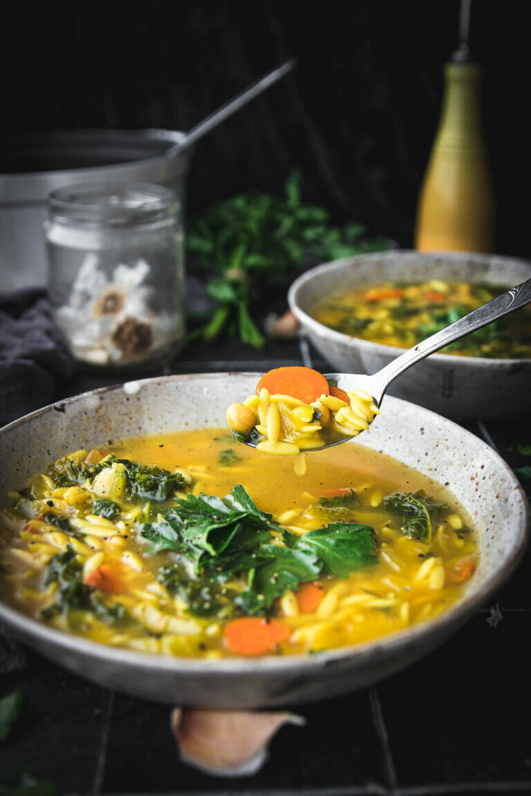 Vegan Chickpea Orzo Soup Recipe – Garlic Head