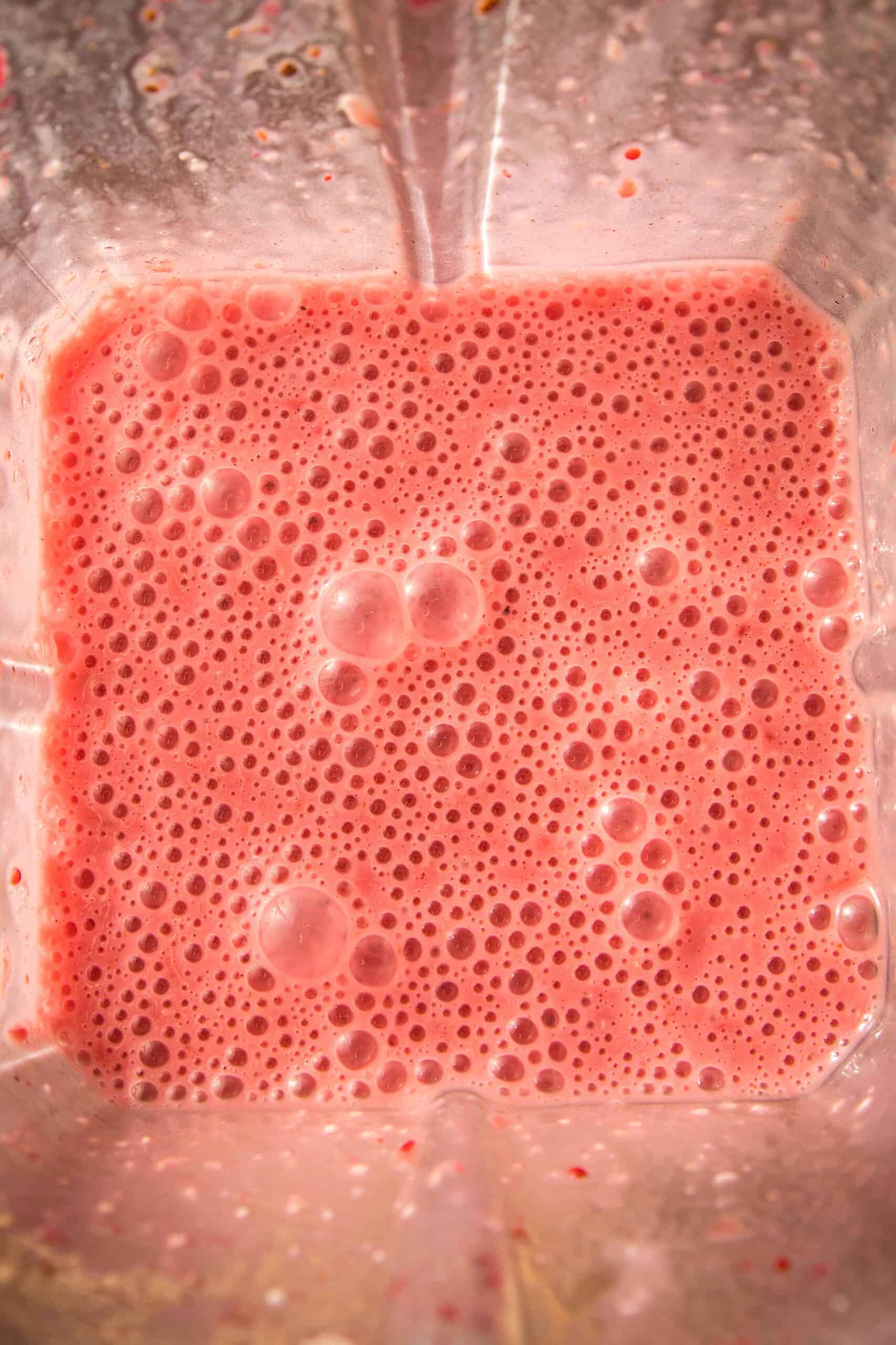 smoothie in a blender after blending.